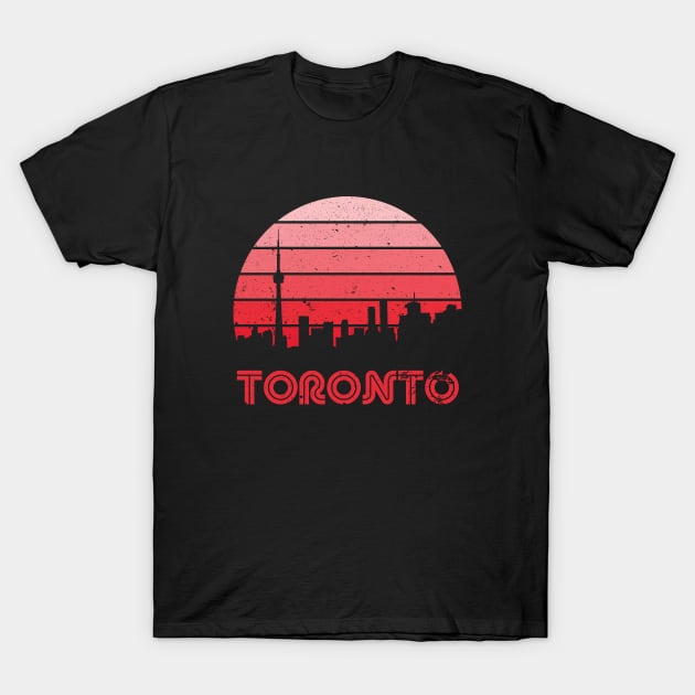 Retro Sunset Toronto T-Shirt by rojakdesigns